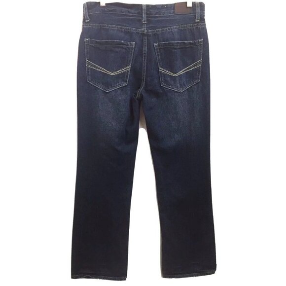 Carbon Women's size 29/30 Low Rise Bootcut Blue Jeans Distressed Medium Wash - Picture 2 of 7